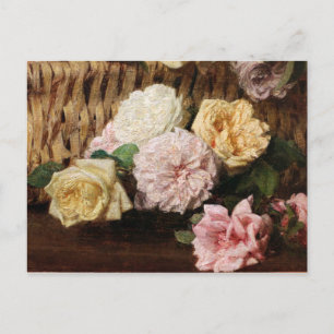 Vintage Henri Latour Korb mit Rosen Postkarte