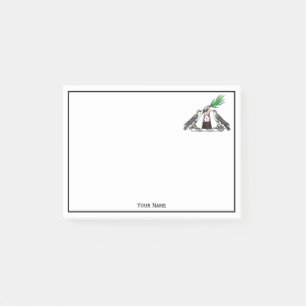 Vintage Heraldische Falken mit Handwappen-Emblem Post-it Klebezettel