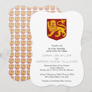 Vintage Heraldische Stehende Löwe Einladung