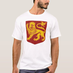 Vintage Heraldische Stehende Löwe Gestaltung T-Shirt