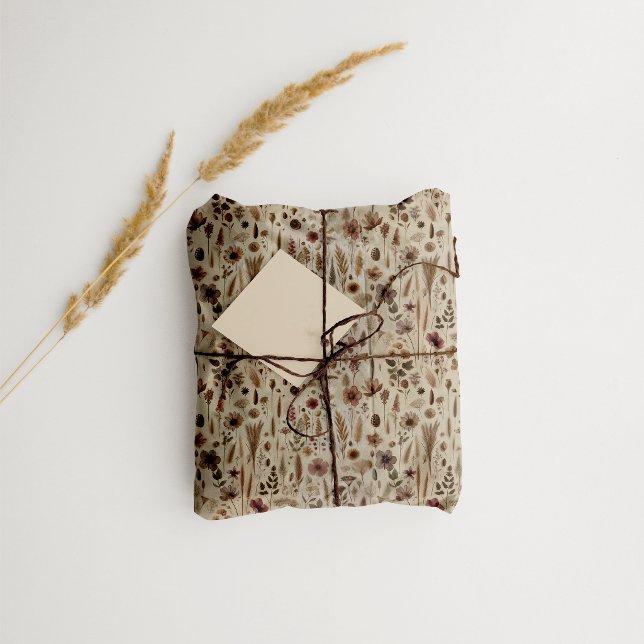 Vintage Herbarium Pressed Flower Botanical Tissue Seidenpapier (Tissue Paper)