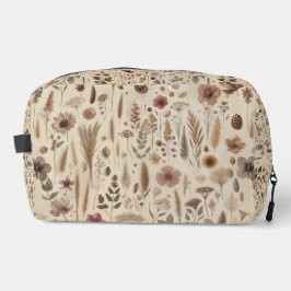 Vintage Herbarium Pressed Flower Print Cut Sew Bag Waschbeutel