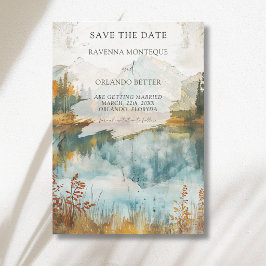 Vintage Herbst Bergsee Hochzeit im Herbst Save The Date