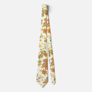 Vintage-Herbst-Blumen-Blatt-Orangen-Monogramm Krawatte