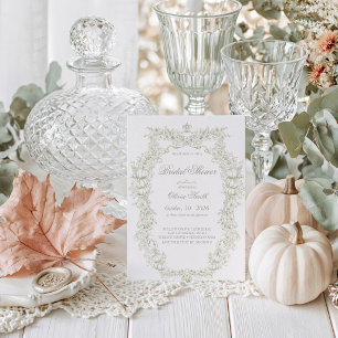 Vintage-Herbst-Botanik-Eiche-und-Kürbis-Hochzeit Einladung