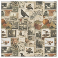 Vintage-Herbst-Ephemera-Collage | Rustikale Vögel