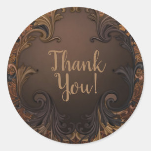 Vintage Herbst-Goldmedaille-Blätter Hochzeit Runder Aufkleber