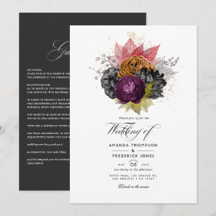 Vintage Herbst - Herbstliche Hochzeit mit Blumen Einladung