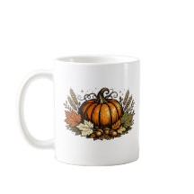 Vintage Herbst Kürbis & Ernteblätter | Rustikal F