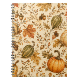 Vintage-Herbst-Kürbis- und Gourd-Muster Notizblock
