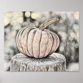 Vintage Herbst-Kürbisse Herbstfarben Zeichnung  Poster