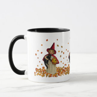 Vintage Herbst Mädchen Tasse