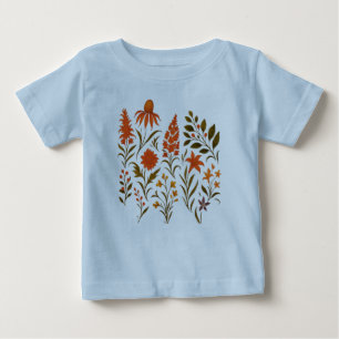 Vintage-Herbst-Wildblumen-Botanik-Collage Baby T-shirt