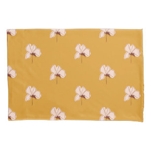Vintage Herbstbeilage Ocker Blumenblätterung Mitte Kissenbezug