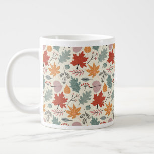 Vintage Herbstblätter und Eicheln Muster Jumbo-Tasse