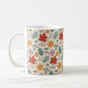 Vintage Herbstblätter und Eicheln Muster Kaffeetasse