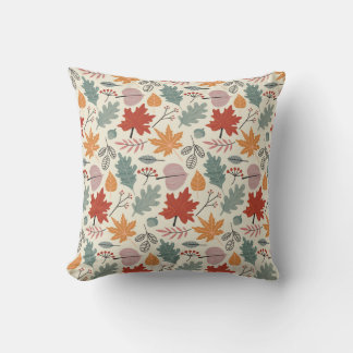 Vintage Herbstblätter und Eicheln Muster Kissen