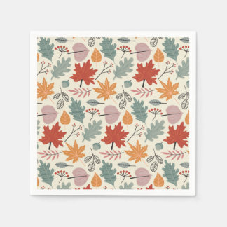 Vintage Herbstblätter und Eicheln Muster Serviette