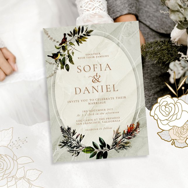 Vintage Herbstblatthochzeit Einladung (Von Creator hochgeladen)