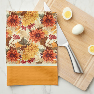 Vintage-Herbstblumen Geschirrtuch