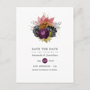 Vintage Herbstblütenhochzeit Ankündigungspostkarte