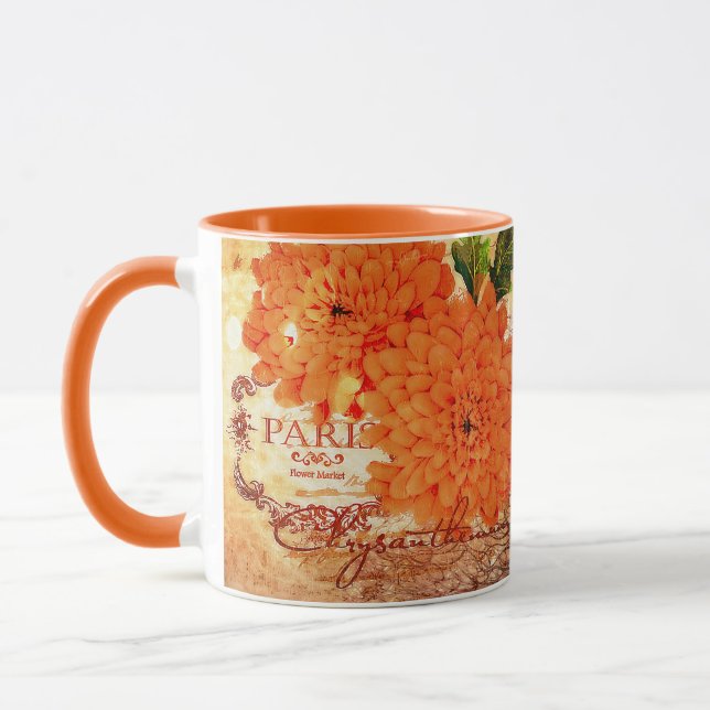 Vintage Herbstchrysanthemen Tasse (Links)