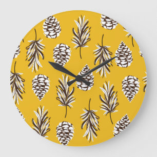 Vintage Herbstelemente Große Wanduhr