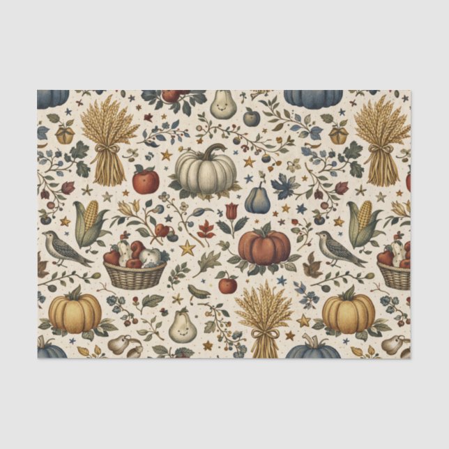 Vintage Herbsternte Thanksgiving Seidenpapier (Vorderseite)