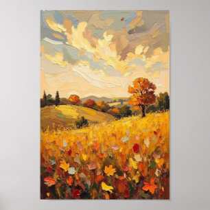 Vintage Herbstfelder Ernte Kunst Poster