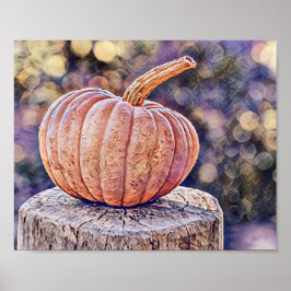 Vintage Herbstkürbisse Herbstfarben Aquarell  Poster