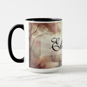 Vintage-Herbstlaubszene neutrale Farben Tasse