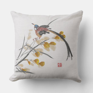 Vintage Herbstleaves und Vogelgrippe Kissen
