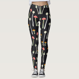 Vintage Herbstpilze Muster Design. Leggings