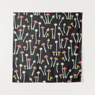 Vintage Herbstpilze Muster Design. Wandteppich