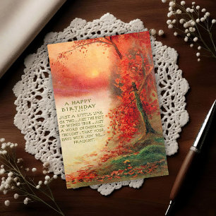 Vintage Herbstsonnenuntergang 1917 Geburtstag Postkarte