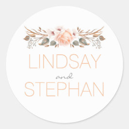 Vintage Herbstwoodland Garden Wasserfarbenhochzeit Runder Aufkleber