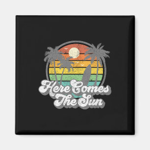 Vintage Here Comes The Sun Strand Surfen Retro 70e Magnet