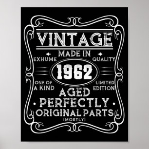 Vintage Hergestellt 1962 Retro Klassiker Poster