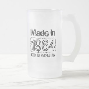 Vintage, Hergestellt 1964, Perfekt gealterter Bie Mattglas Bierglas