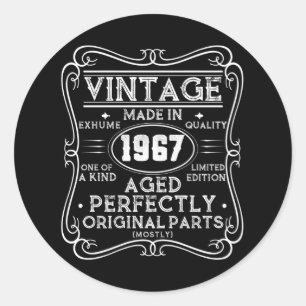 Vintage Hergestellt 1967 Retro Klassiker Runder Aufkleber
