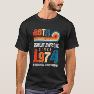 Vintage Hergestellt 1974 48. Geburtstag Die Legend T-Shirt