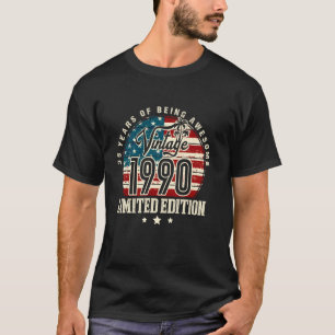 Vintage, hergestellt 1990, amerikanische Flagge, 3 T-Shirt