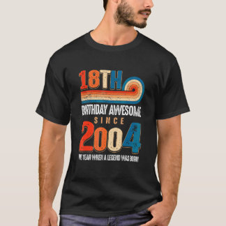 Vintage Hergestellt im Jahr 2004 18. Geburtstag Di T-Shirt