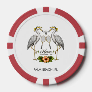 Vintage Heron Badminton Club Personalisiert Pokerchips