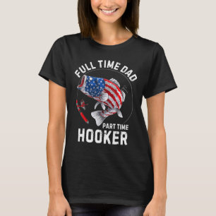Vintage Herren-Angler mit amerikanischer Flagge Vo T-Shirt