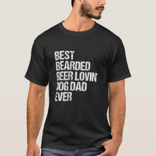 Vintage Herren Bester Bärtiger Bier Liebender Hund T-Shirt