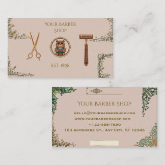 Vintage Herrenfriseur Geschäftskarten Visitenkarte
