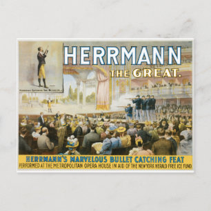 Vintage-Herrermann-The Great-Magieposter Postkarte