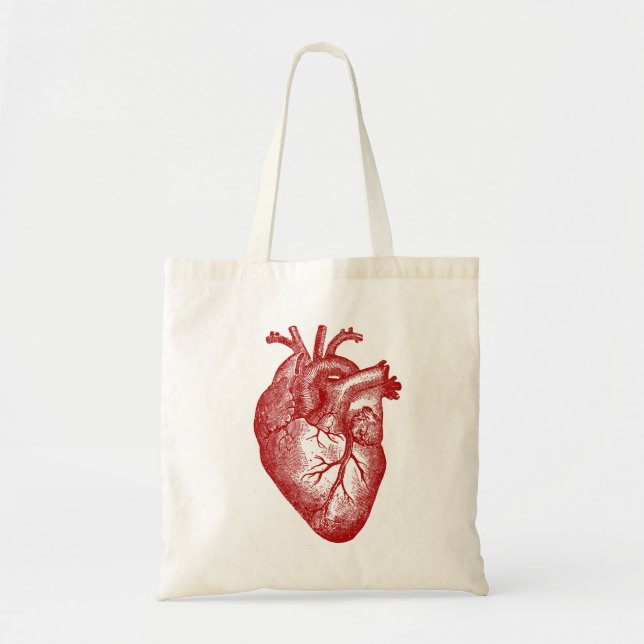 Vintage Herz-Anatomie Tragetasche (Vorne)