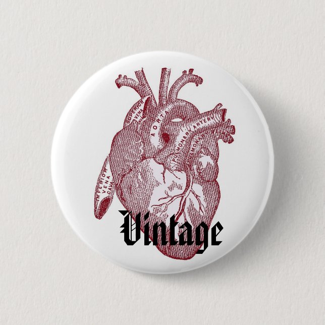 Vintage Herz Button (Vorderseite)